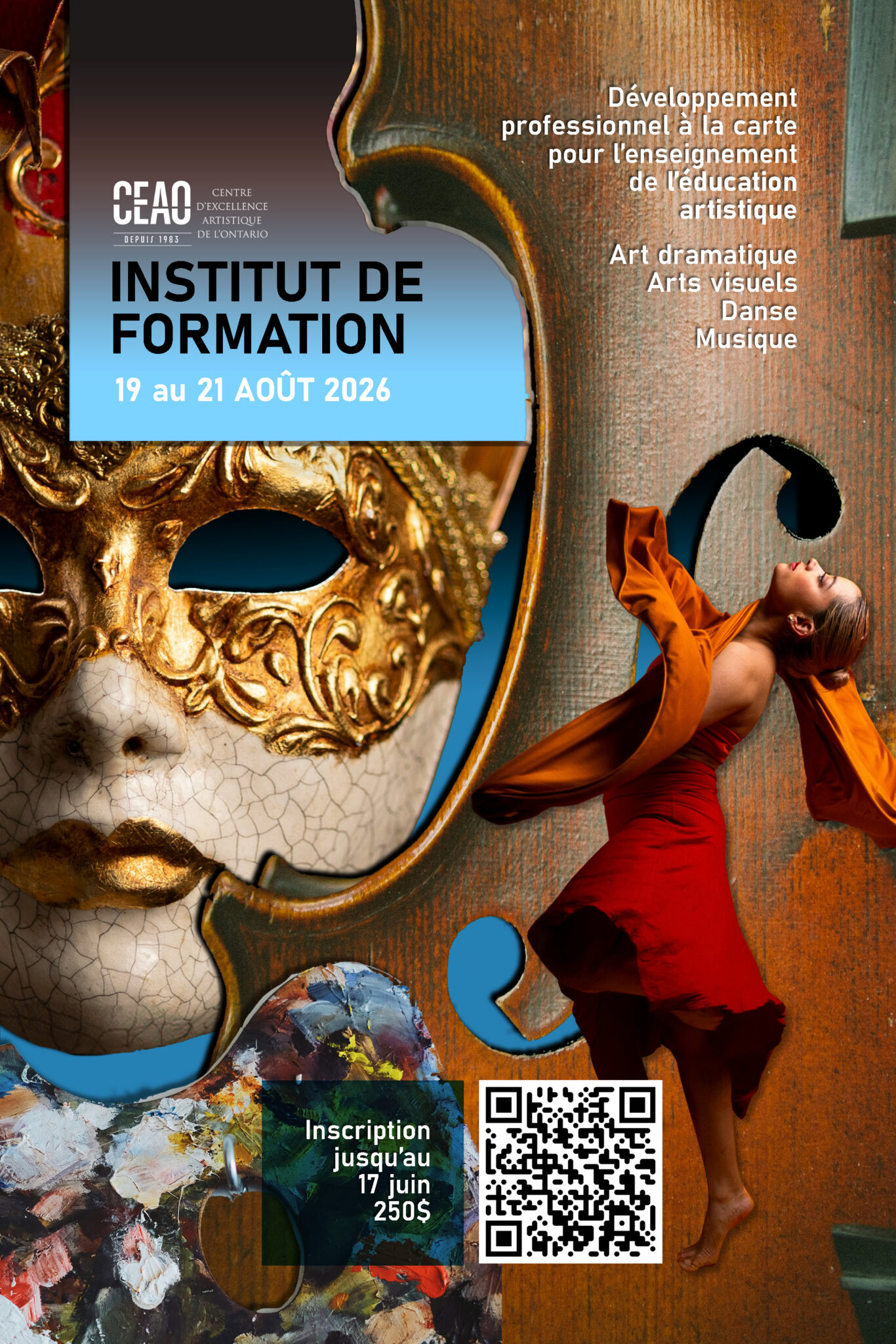 Affiche promotionnelle de l'Institut de formation artistique du CEAO.